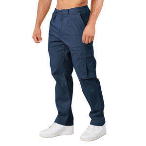 กางเกงคาร์โก้ผู้ชายผ้าฝ้ายมีหลายกระเป๋ากางเกงกลางแจ้งดูคลาสสิก - Product Image 3