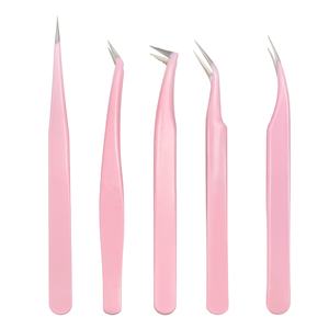 Pince à cils personnalisée de marque privée pince à épiler droite pince à épiler d'extension de faux cils faite à la main outils de cils - Product Image 4