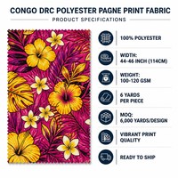 Offre Spéciale Tissu Imprimé Wax Africain 100% Polyester Pagne Congo 6 Yards Vente en Gros OEM Conception Personnalisée