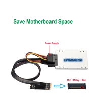 Cable M.2 M-key a U.2 SFF-8639 con Conector SATA Hembra de 15 Pines, 32Gbps, 22x60mm, en Stock