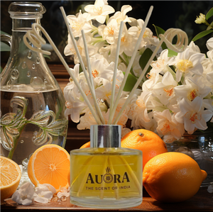 Ensemble de diffuseur de parfum en roseau Frangipani Champa, flacon en verre, bâtonnets en rotin, désodorisant d'ambiance longue durée, plus de 100 parfums indiens, prix d'usine - Product Image 4