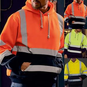 E Sudaderas con capucha reflectantes Hombres Invierno Cremallera Sudadera con capucha Hombres Warm hivis Sudadera con capucha Ropa de trabajo de seguridad para hombres Invierno - Product Image 1