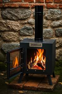 Estufa de Leña Compacta de Acero Dorello para Camping y Barbacoa, con Chimenea, para Cabañas o Vida Aislada - Product Image 1