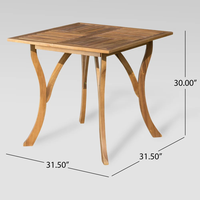 Table à manger carrée pliable en bois d'acacia moderne, résistante aux intempéries, sur mesure OEM/ODM Furaka OT25 Vietnam, pour usage extérieur/plage/jardin
