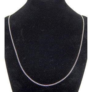สร้อยคอโซ่แบนสีเงิน925แวววาวโซ่แฟชั่นสำหรับผู้หญิง - Product Image 4