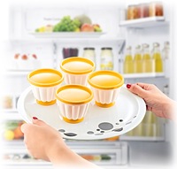 Moule à pudding et à gâteau en plastique bleu Afossa avec couvercles antiadhésifs réutilisables, écologiques, PP+PE, 9x9x12 CM, outils de cuisine pour desserts