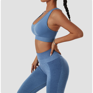 Vente flash - Ensemble de sport pour femme, short taille haute et soutien-gorge, design unique, multicolores, en spandex/nylon respirant - Product Image 5