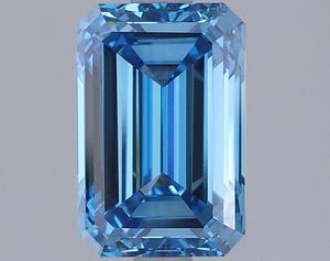 Diamante Esmeralda de 2.02ct, Azul Intenso, VVS2, Cultivado en Laboratorio, para Joyería, Diamante CVD - Product Image 3