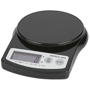Balance de bureau 12,4 cm, balance à lettres noires 2g-2kg, sans connexion au réseau électrique, par MAUL - Product Image 1