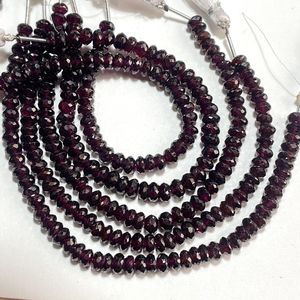 Garnet Faceted Rondelle Shape <b>Red</b> <b>Beads</b> 5.5-6.5MM Natural Gemstone <b>Beads</b> with Center Drill Wholesale Beading Supplies - Product Image 5