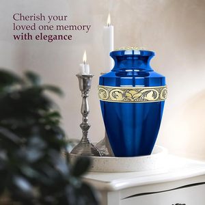 Handmade <b>Large</b> Adult Size Mosaic Aluminium Glass Cremation <b>Urn</b> Individual Tiles Applied by Hand for Unique Funerals - Product Image 3