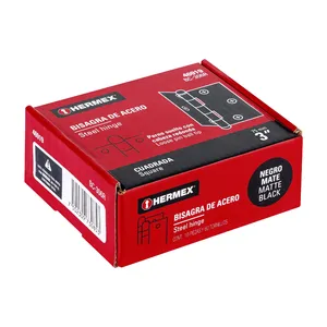 HERMEX nero opaco in acciaio inox cerniere quadrate 3 'scatola di 10 teste rotonde per la casa officina bagno palestra mobili - Product Image 4