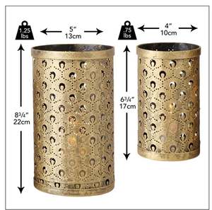 Elegante portavelas de hierro para mesa, para velas de té, para interiores y exteriores, para decoración de hogar, hotel, oficina, bodas y fiestas. - Product Image 3