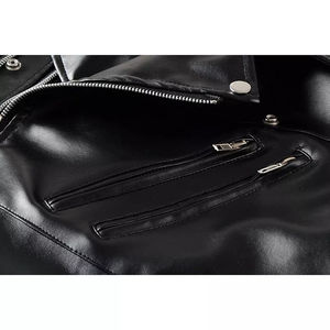 Chaqueta de invierno para hombre de calidad superior al por mayor 2025 prendas de vestir de cuero genuino a prueba de viento sólidas con cuello levantado para motociclismo - Product Image 3