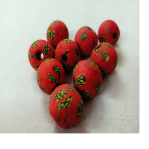 Cuentas de vidrio de comercio africano Millefiori rojo 6mm + tamaño Material de cristal suelto diseñadores de joyería africana tradicional Color blanco - Product Image 3