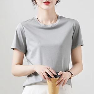 Logotipo personalizado de alta calidad 100% algodón liso mujer camiseta gimnasio deporte señoras camisetas y Tops ropa deportiva camiseta para hombres - Product Image 4