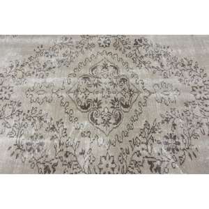 Alfombra Turca Grande de 5.3x9.4 pies, Alfombra Vintage, Alfombra con Diseño de Plantas y Árboles Grises - Product Image 4