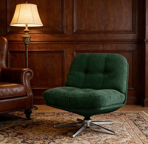 Nouveauté Canapé paresseux confortable, fauteuil pivotant rembourré doux, tissu en velours côtelé, siège unique, espace de détente à domicile - Product Image 3