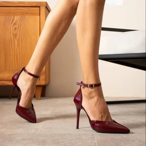 รองเท้าส้นเข็มสไตล์คลาสสิกสำหรับผู้หญิง หัวแหลม ประดับคริสตัล สูง 9 ซม. สำหรับไซส์ 36-40 ผลิตในตุรกี - Product Image 1