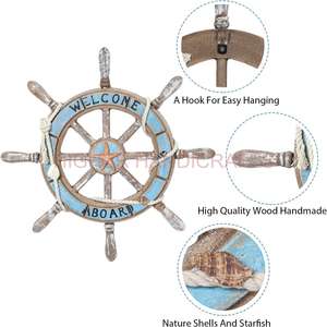 Medieval Replicas Wood Brass <b>Ship</b> Polystone Whee 18 Inch <b>Wheel</b> Boat Ornament Decorative Nautical <b>Wheel</b> with Six Spokes - Product Image 5