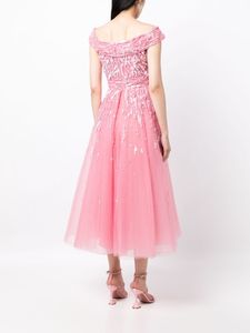 Aline-Robe de soirée de luxe de haute qualité, sans manches, broderie de paillettes, motif floral, forme longue du corps, antistatique - Product Image 6