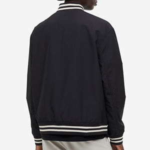 OEM personalizado invierno Vintage moda hombres chaqueta de satén acanalado elástico puño Universidad poliéster totalmente personalizado béisbol Bombardero - Product Image 4