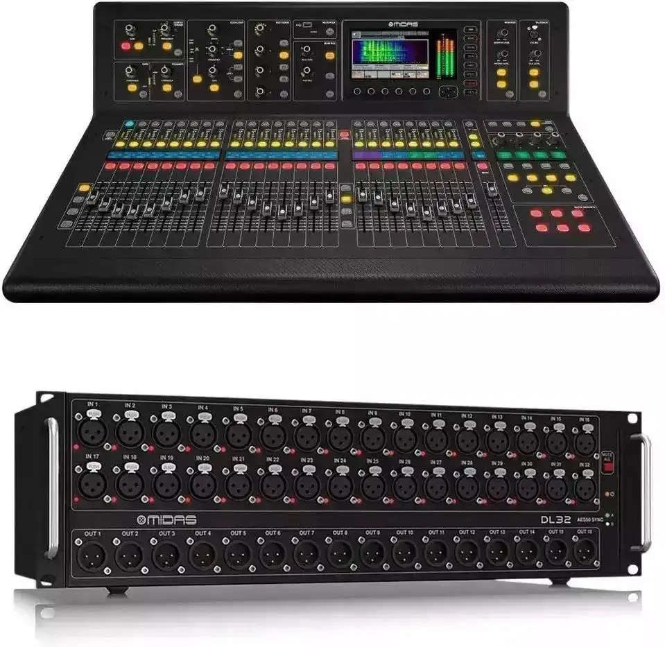 Midas M32R Mixer Digital, Mixer Digital Live + kotak panggung DL32 + Spool kabel jaringan 150 Cat5