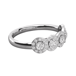 แหวนแต่งงานทรงกลมประดับเพชร 5 วงสำหรับผู้หญิง - Product Image 2