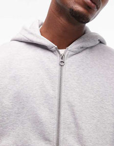 Sudaderas con capucha extragrandes con logotipo personalizado de peso pesado para Hombre Sudaderas con capucha con cremallera y hombros caídos - Product Image 2