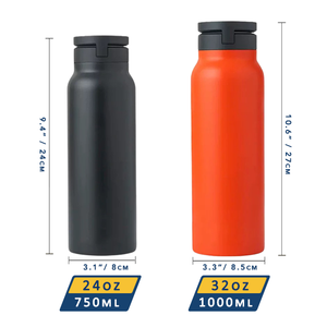 Avec couvercle magnétique 24 oz 32 oz 1 Litre Bouteille d'eau en acier inoxydable à anneau magnétique personnalisé - Product Image 4