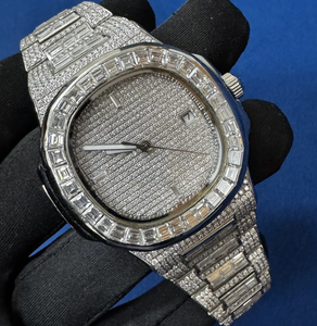 Reloj de Pulsera de Alta Gama para Hombre, con Movimiento de Diamantes Baguette, de Acero Inoxidable, Estilo Moderno, Calidad Premium al Mejor Precio - Product Image 2