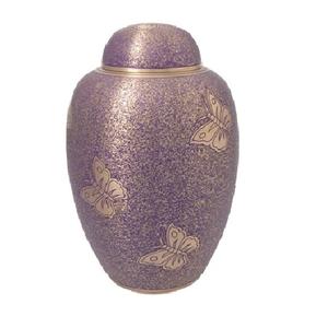 Urnas de cremación para adultos de latón pintadas a mano con diseño Floral multicolor, urnas funerarias de Metal con acabado de Color crema dorado para cenizas humanas - Product Image 6