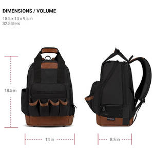 Mochila Resistente – Elegante Bolsa de Viaje y Trabajo con Múltiples Compartimentos y Detalles en Cuero para Viajes, Escuela y Uso al Aire Libre - Product Image 6