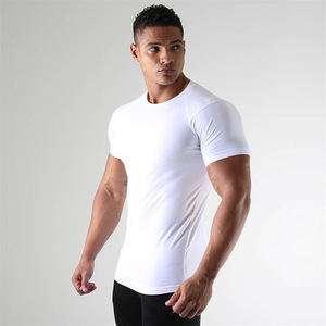 Muscle Fitness Summer Short-sleeved Men's Sports Fitness Running Training <b>Suit</b> Elastic Fashion Round Neck <b>T</b>-<b>shirt</b> for men - Product Image 5