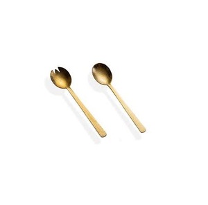 ช้อนทองเหลืองคุณภาพสูงด้ามจับดีไซน์ใหม่ล่าสุดช้อนทองเหลืองสำหรับสลัด - Product Image 3