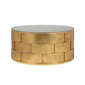Mesa de Centro Moderna Ecológica de Metal y Vidrio con Marco Dorado, Tamaño Grande para Comedor/Sala de Estar - Product Image 3