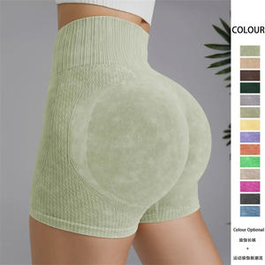 Leggings Cortos Deportivos para Mujer, Sólidos, Sin Costuras, Elásticos, de Cintura Alta, con Cordón Ajustable, Transpirables, para Gimnasio, Ciclismo, Yoga, Fitness, con Efecto Scrunch Butt - Product Image 2
