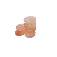 Disque circulaire naturel de sel rose de l'Himalaya pour la relaxation de thérapie de spa de corps outil de soin de peau de désintoxication pour l'application de visage