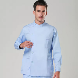 Long Sleeve <b>Scrub</b> <b>Top</b> Uniform with Button Closure Man and Woman's <b>Scrub</b> Sets - Product Image 1