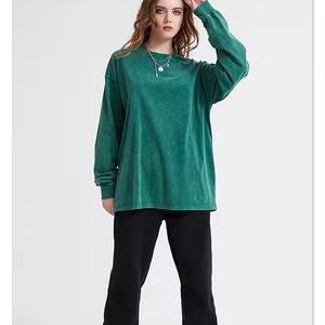 Sweat ample unisexe personnalisé lavé sweat décontracté taille libre corée sweat usine sweats à capuche - Product Image 1