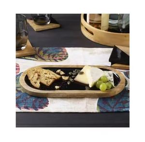 Plateau de service idéal pour la maison, la cuisine, les fêtes, les mariages et la décoration festive, plateau de service ovale avec émail coloré pour les aliments et les fruits - Product Image 3