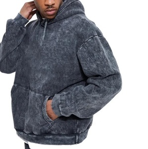Alta calidad Vintage Sun Faded No String Pocket Pullover Sudadera Logotipo personalizado Heavyweight Stone Acid Washed Fabricante - Product Image 2