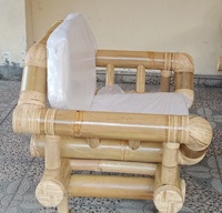 Sofá Individual de Bambú Natural Hecho a Mano en Java con Almacenamiento - Diseño Moderno para Sala de Estar, Gimnasio, Hospital, Parque, Escuela - Garantía de 10 Años