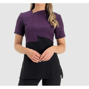 Tenues de spa professionnelles sur mesure pour femmes grandes tailles, ensembles d'uniformes de salon de spa respirants, imperméables, anti-rides, en polyester, tunique de spa - Product Image 5