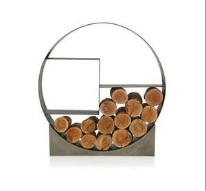 Round Shape <b>Log</b> Rack in Heavy Duty Metal with Marvelous Design Perfect <b>for</b> Outdoor Wood Storage and <b>Fireplace</b> Supplies - Product Image 6