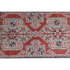 0.1x3.2 ft Rug, <b>Runner</b> Turkish Rug, <b>Red</b> Floral Rug - Product Image 5