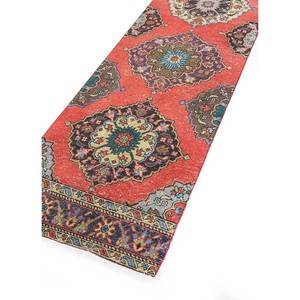 Vintage 9x12 Wool Rug Hand Knotted <b>Red</b> Orange Medallion Hallway Rectangle Puzzle Patchwork Patterns for Home Entryway Living - Product Image 2