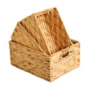 ชุดตะกร้าหวายถักมือ 3 ใบ ตะกร้าเก็บของทำมือ ขายส่ง เป็นมิตรกับสิ่งแวดล้อม ผลิตในเวียดนาม - Product Image 1