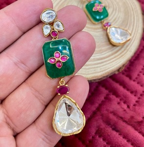 Pendientes chapados en oro con estilo de calidad superior, aspecto moderno, boda, compromiso, fiesta, accesorio de moda para mujer - Product Image 2