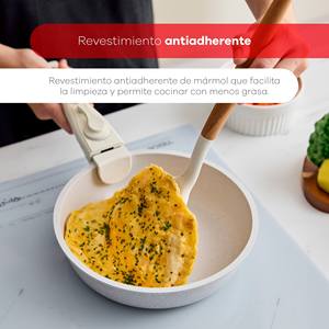 Set di Pentole Beige da 10 Pezzi con Manici Rimovibili, 3 Padelle, 2 Casseruole, Coperchi e Utensili + San Ignacio AGROS 3 Pezzi - Product Image 4